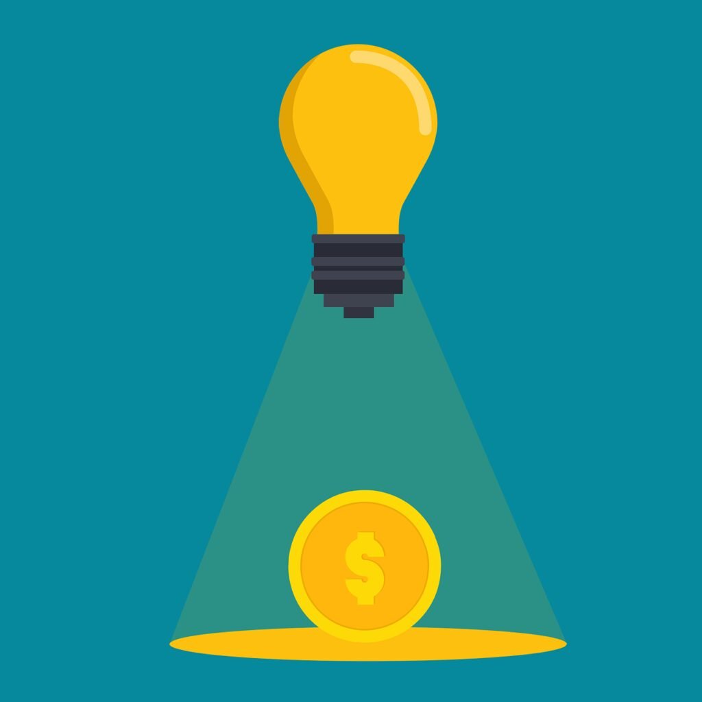 idea, money, bulb